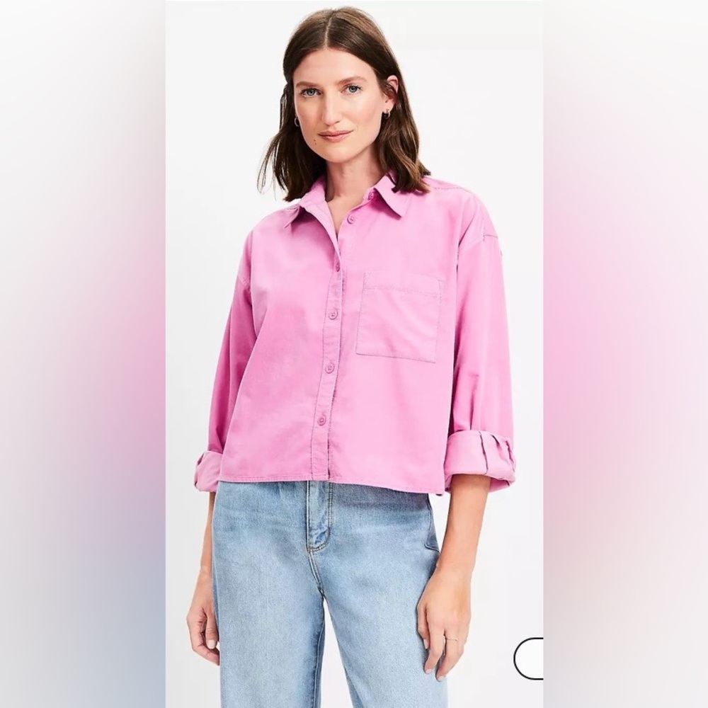 LOFT Cotton Corduroy Modern Pocket Shirt - Picture 1 of 2